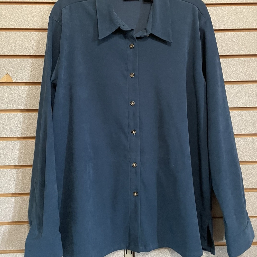 Premier International Long Sleeve‎ Button Down Shirt Blouse Ladies Plus XL